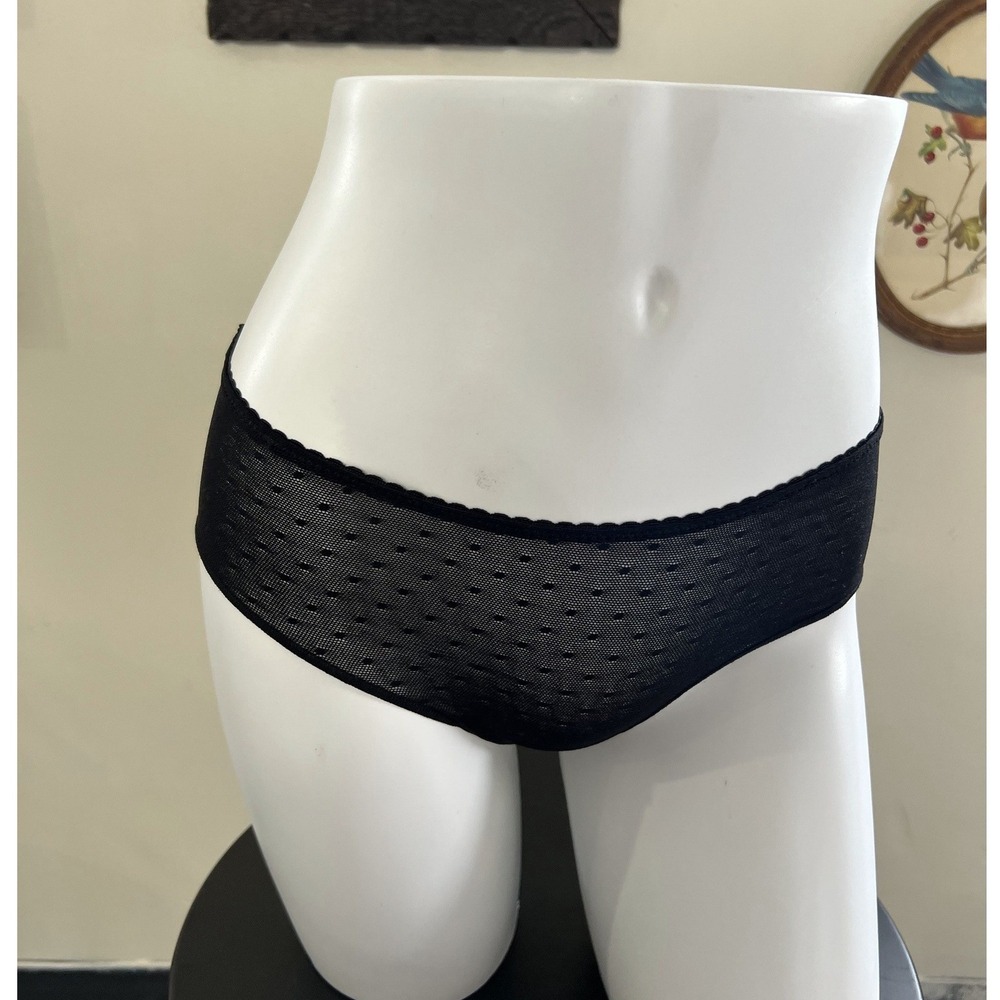 René Rofé Black Rhinestone "Showtime!" Mesh Sample Panties Size S